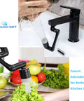 Ultra Versatile 1440 Degree Rotating Faucet Extender For Kitchen And Bath, 1080 Plus 360 Swivel Angles, used in kitchen
