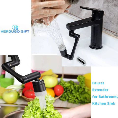Ultra Versatile 1440 Degree Rotating Faucet Extender For Kitchen And Bath, 1080 Plus 360 Swivel Angles, used in kitchen