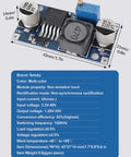 Five Pack LM2596 DC Buck Converter Module 3.0-40V In, 1.5-35V Out, Adjustable Voltage Regulator With LED Indicator, DIY Power Supply