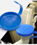Windshield Washer Fluid Reservoir Cap Replacement Fits Nissan Armada Frontier Pathfinder Titan XTerra 350Z G35 FX35 QX56 QX80 G20 Infiniti Models, blue cap shown open and installed