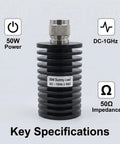 Pro Grade 50 Watt 50 Ohm UHF PL259 Dummy Load For Ham Radio And Antenna Testing, DC To 1 GHz, Low VSWR, High Power Termination