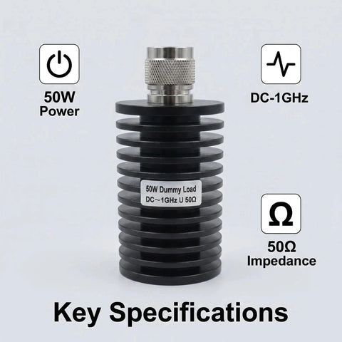 Pro Grade 50 Watt 50 Ohm UHF PL259 Dummy Load For Ham Radio And Antenna Testing, DC To 1 GHz, Low VSWR, High Power Termination