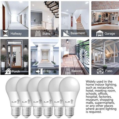 A19 LED Light Bulbs 6 Pack 14W 100W Equivalent 1600 Lumens Daylight 5000K Non Dimmable E26 Base UL Listed Energy Saving Bulbs