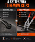 Push Pin Pliers That Make Car Clip Removal A Breeze, Quick Trim And Door Panel Clips Remover, Auto Plastic Fastener Tool Kit, Bumper Clips, Rivets, And Interior Repair Essentials, spring-assisted