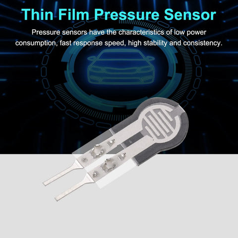 Front view of Meccanixity thin-film FSR-400sB pressure sensor pad, 20g–2kg range, 2-pack with metal leads