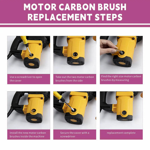 Electric Motor Carbon Brush Set With 40 Pieces Across 10 Models For Go To Maintenance And Do It Yourself Repair Of Carbon Brush Motors High Temperature Graphite Alloy Construction Replacement Parts For Reliable Performance, step guide
