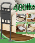 Built Tough Bed Rail For Seniors With Ergonomic Foam Padded Handle, ASTM Certified Adjustable Bed Assist Rail on bed