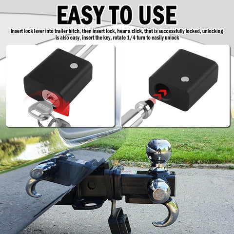 Heavy Duty Trailer Hitch Lock Pin With Five Eighth Inch Locking Lever For Two Inch And Two Point Five Inch Receivers Class III And IV installed