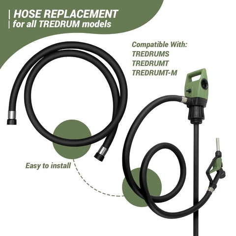 Heavy Duty Workhorse 79 Inch Replacement Discharge Hose For Electric Oil Drum Pumps Fits Standard And Telescopic Frames With Four Layer Polyester For Smooth Transfer And Zero Hassle Setup.