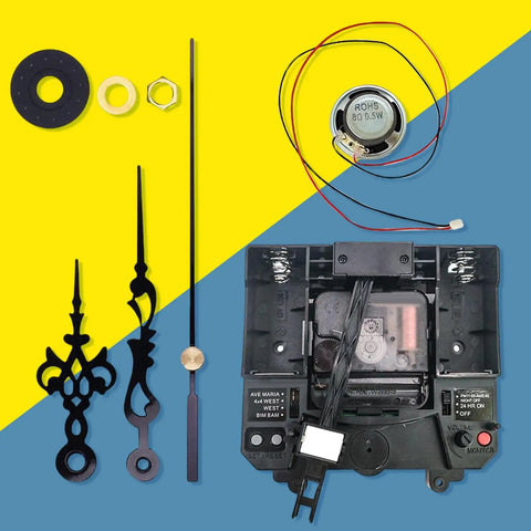 DIY Quartz Clock Movement Kit With Hands Silent Swing Mechanism Replacement Parts For Wall Clocks Style D Black Long Shaft 15mm