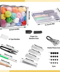 Beginner Friendly 45 Colors Needle Felting Kit With Tools Needles Eyes Scissors Storage Bag And Box All In One DIY Handcraft Starter Set For Creative Felt Projects At Home displayed with contents visible