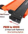 Lockable Contour Gauge Profile Tool Set 3 Pack 5 Inch And 10 Inch Duplicator Rulers with push lock mechanism detail