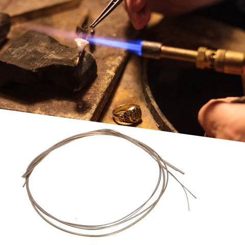 Copper Solder Wires Set for Jewelry and Electronics, flexible low melting point for DIY projects and quick fixes, shown with torch.