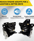 Front Left And Right Engine Mount Set For 2014 2018 Chevrolet Silverado 1500 And GMC Sierra 1500, 2015 2020 Tahoe Suburban Yukon Escalade, Bolt In OEM Replacement 84175583 84175582 Includes One Left And One Right Mount displayed in packaging.