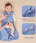 Baby wearing Snug Baby Sleep Sack Set 6 to 12 Months Three Pack Hundred Percent Cotton Wearable Blanket Lightweight Half Tog with zipper.