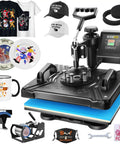 Five In One Heat Press Machine For T Shirts Mugs Caps And More 15 By 12 Inch Digital Industrial Sublimation Press with attachments