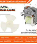 Mobile Home No Fuss Bathroom Exhaust Fan Replacement Kit With Motor And Blade, Quiet 1.0 Sone, 50 CFM, detailed view