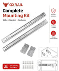 Soft Close Drawer Slides 22 Inch Full Extension Side Mount 5 Pack With Ball Bearing Rails And Mounting Brackets