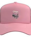 Stylish Pink Machinist Trucker Hat With CNC Vise Gauge Square Design Perfect Gift For Tool Enthusiasts Adjustable Mesh Back One Size Fits Most, front view.