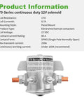 Front view of 250 Amp Continuous Duty 12V Solenoid Relay For EZGO Marathon Golf Cart with copper contacts, solid state build.