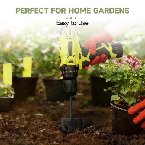 4 In 1 Garden Tool Attachments Cultivator Tiller Digger And Loosener Auger For Three Eighths Inch Hex Drive Drills Built For Raised Beds