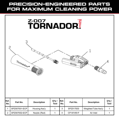 Diagram of Mini High Pressure Car Cleaning Tool For Interior Detailing With Ergonomic Design, parts list and assembly details.