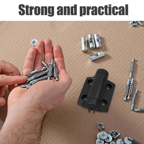 Heavy Duty Self Closing Nylon Door Hinge For Fence And Gate Alignment With Quiet Smooth Operation Spring Loaded Gate Hinge For Outdoor Use High Load Capacity And Adjustable Tension Ideal For Home And Commercial Gates, black nylon hinge with screws