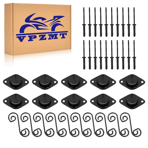 Black Self Ejecting Quarter Turn Fasteners With Springs And Plates For Atv Utv Sheet Metal And Door Panels 10 Pack, kit with latches and springs.