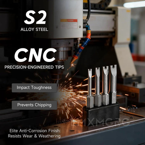 Kickass Four Piece Spanner Bit Set With Two Inch Shank Security Screwdriver Bits In SP3 SP4 SP5 SP6 Sizes Made From Top Shelf S2 Steel for impact wrenches