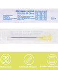 Pro Grade 20 Gauge 1.5 Inch Luer Lock Needles For Science Labs And Industrial Dispensing Individually Blistered 100 Pack in sterile packaging.