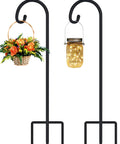 Adjustable 32 Inch Shepherds Hooks For Outdoor Garden Decor Hanging Lanterns Plants Bird Feeders Solar Lights Mason Jars