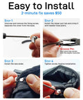 Installation steps for Beefy Zipper Pull Replacement Kit With Fixing Tools For Jackets Luggage Bags Tents And Outdoor Gear Durable Stainless Steel Zipper Slider Repair Solution Black Size 5.