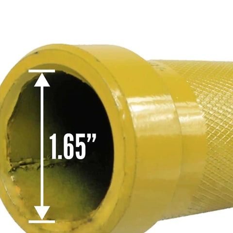 Ergo 360 Combination Winch Bar 34 Inch for Flatbed Trailers With Ergonomic Design And No Slip Grip, Yellow Cargo Winch Bar With Angular Tip For Winches And Lever Binders, High Strength Steel close-up of 1.65-inch end