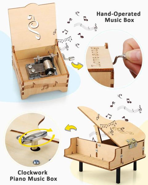 Four Model STEM Kit Set For Kids Ages 8 13 Hands On Science Toys To Build A Coin Bank Password Lock Case Music Box