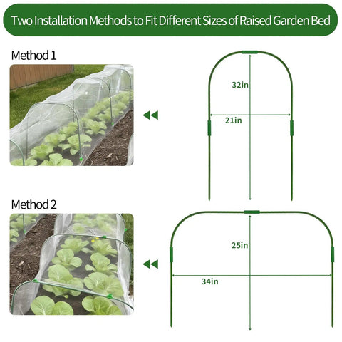 Must Have Garden Netting Kit For Raised Beds With Ultra Fine Mesh 8x20 Feet Includes Five Sets Of Garden Hoops And Clips Row Cover Netting For Greenhouse Protection Of Vegetables Fruits And Flowers