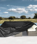 All Weather Patio Furniture Set Cover For Outdoor Sectional Sofa And Table And Chair Sets No Hassle Water Resistant Large 315 Cm L By 160 Cm W By 74 Cm H Fits 7 To 9 Piece Sets Weatherproof Protection covering sofa near pool