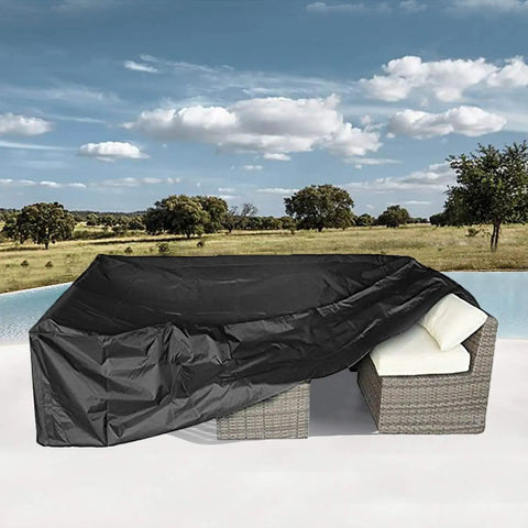All Weather Patio Furniture Set Cover For Outdoor Sectional Sofa And Table And Chair Sets No Hassle Water Resistant Large 315 Cm L By 160 Cm W By 74 Cm H Fits 7 To 9 Piece Sets Weatherproof Protection covering sofa near pool
