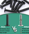 Comparison of M6 Flat Head Socket Cap Screws Bolts Set 30 Pcs Stainless Steel 304 Black Zinc Plated vs regular screws