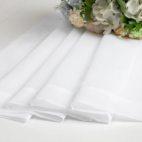 Two Lightweight White Sheer Curtain Panels 42 Inch Wide By 72 Inch Long With Rod Pockets Airy Voile Window Treatments folded with florals