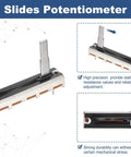 5 Pack Straight Linear Slide Potentiometers 3 Pin B100K 46mm, high precision durable resistor faders for electronics