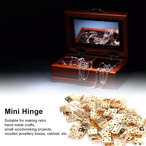 100 Piece Set Tiny Metal Mini Hinges With Screws For Dollhouse Furniture Cabinets Closets And Miniature Boxes Retro Style