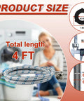 Heavy Duty 4 Ft Washing Machine Hoses With 90 Degree Elbow Stainless Steel Burst Proof 2 Pack Red And Blue Striped