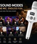 H100 Karaoke Microphone With Screen AI Vocal Remover And Dope Voice Changer, Echo Control, showcasing 7 sound modes.
