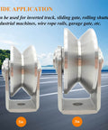 Stainless Steel V Groove Wheel Heavy Duty Caster With Bracket For Sliding Gates And Industrial Machines side view