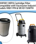 2 Pack Vacuum HEPA Cartridge Filter Assembly for Vacmaster VK811PH VK1011SIWTH Industrial Vacuums, 99.99 Percent Filtration at 0.3 Micron, Easy Install Replacement Filters