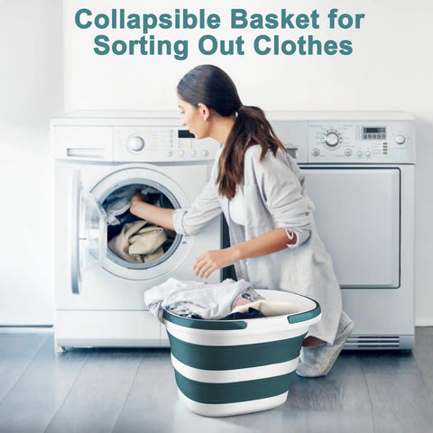 Collapsible 4.2 Gallon Mop Bucket With Handle used for sorting clothes in laundry room