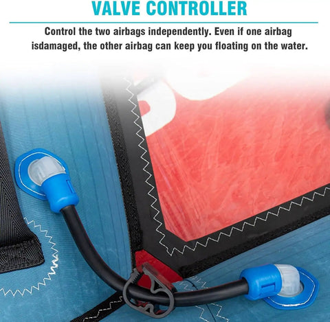 Detail of valve controller on 4.2 Sq M Inflatable Surfing Wing for Windsurf Foil Sailing, showing air bladder connection