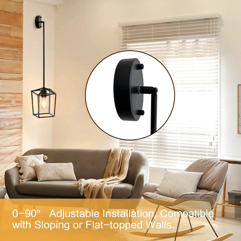Height Adjustable Black Iron Cage Farmhouse Pendant Light With Clear Glass Shade For Kitchen Island Dining Room Entrance Hallway Modern Rustic Fixture In Living Room