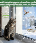 Clear Window Bird Feeder With Ultra Strong Suction Cups Dual Seed Tray And Water Bowl Easy To Install And Clean in use on window