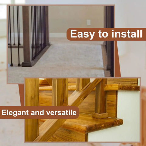 Three And A Half Inch Newel Post Mounting Kit With L Brackets And Metal Post Anchors DIY Friendly Includes Red Oak Wood Trim Deck Bases And Fasteners For Securing Handrails And Balustrades To Stairs And Floors